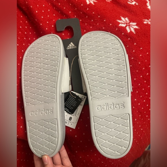 Adidas sliders silver-tone size 8 - Picture 2 of 2